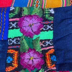Unique Handmade Guatemalan Mixed Huipile Embroidered Blanket/Quilt